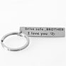 Metal Soft Enamel Drive Safe L Love You Dad Mom Sister Brother Keychain