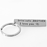 Metal Soft Enamel Drive Safe L Love You Dad Mom Sister Brother Keychain