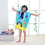 Microfiber Kids Cartoon Print Beach Towel Poncho, Children Beach Poncho, Kids Hooded Beach Poncho Towel