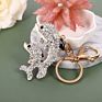 Muyang Style Multiple Diamond Dolphin Shape Keychain Colorful Alloy Kids Keychain Rose Gold Keyring for Gift