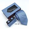 Neck Tie Clip Gift Set Pocket Square Cufflinks Tie and Handkerchief Set