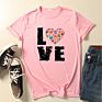 Newest Design Casual Love Letter Printing 4Xl plus Size T-Shirt Short Sleeve O-Neck Loose Women's T-Shirt