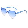 Newest Gradient Rimless Cartoons Love Heart Shape Kids Boy Sunglasses Girls Manufacture for Uv Sun Glasses