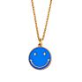 Gold Neon Smile Smiley Pendant Necklace