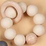 Custom Non-Toxic Wooden Teething Toy Silicone Beads Baby Teether