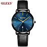 Olevs 5869 L Luxury Olevs Quartz Genuine Leather Strap Minimalist Ultrathin Wrist Watches Waterproof