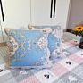 Pastoral Cotton Pillowcase Quilted Sofa Pillow without Filling Office Living Room Bedside Cotton Pillow Cover