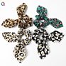 Qiyue Animal Snake Leopard Print Rabbit Ear Hair Scrunchies with Ties