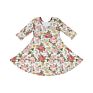 Rainbow Print Cute Toddler Long Sleeves Twirl Dress Boho Dress Elegant Casual Dresses