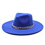 Ready to Ship Classic Men& Women Red Jazz Hat Unisex Panama Hat 8.5Cm Wide Brim Fedora Hat with Chain Belt 12 Colors