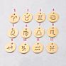 Real Gold Plated Stainless Steel Link Chain 12 Zodiac Water Pearl Bracelet