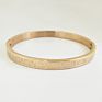 Roman Numeral 316L Stainless Steel Bangle Bracelet for Men Women