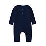 Newborn Baby Ribbed Cotton Baby Girls Boys Jumpsuit With Button