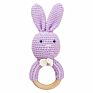 Safety Bpa Free Silicone Baby Wooden Rabbit Crochet Bunny Rattles