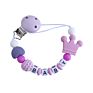 Silicone Baby Pacifier Clip Handmade Free Personalized Crochet Beads Silicone Crown Pacifier Chain Holder Baby Safe Teething