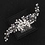 Silver Pearl Crystal Wedding Hair Combs Hair Accessories Bride Bridesmaid Jewelry for Women