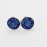 Silver Plating Stud Resin Druzy Drusy Earrings 12Mm Resin Cabochon Earrings for Women Jewelry Gift