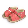 Solid Pu Leather Baby Sandals 0-18M Baby Girl Shoes with Buckle Strap