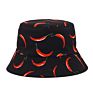 Spring and Outdoor Leisure Couple Fisherman Hat Colorful Fruit Printing Double-Sided Sun Hat