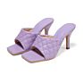 2020 New Arrival Tropez Sqaure Toe Quilted Heeled Mule