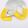 Style Alloy Geometric V-Shaped Color Flower Vintage Women Spring Female Boho Tassel Hoop Earrings