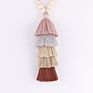 Style Multiple Necklace Layer Tassel Pendant Wood Necklace