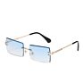 Vintage Rimless Square Small Rectangle Men Sun Glasses Sunglasses