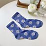 Vk606-Spring Daisy Socks Translucent Flower Stockings Ladies Tube Socks