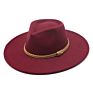 Wide Brim Fall Color Wool Felt Fedora Hats Cotton Polyester Dark Color Solid Plain Jazz Hat 9Cm 9.5Cm Brim