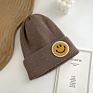 Women 15 Colors Stock Knit Beanies with Logo Smiley Face Beanie