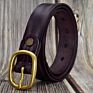 Women Buckle Full Grain Leather Ladies Slim Vintage Belt