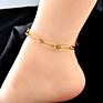 Women Foot Jewelry Gold Plated Stainless Steel Cuban Link Chain Anklet