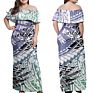 Women Maxi Dress Polynesian Hibiscus African Tribal Grey Pattern Dress Maxi Women Size plus Dress Night Women Wear