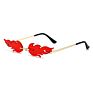 Women Party Decor Glasses Trend Green Fire Flame Shaped Sunglasses