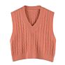 Women Solid Color Vest Sweater Casual V Neck Sleeveless Autumn Knitted Pullover Korean Style Pullover Loose Tops