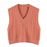 Women Solid Color Vest Sweater Casual V Neck Sleeveless Autumn Knitted Pullover Korean Style Pullover Loose Tops