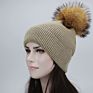 Fashion women knit hats with poms