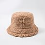 Y108045 Women Hat Solid Artificial Fur Warm Female Faux Fur Bucket Hat Autumn Girl Outdoor Street Hats