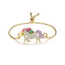 Yiding Design Jewelry Sets Fine Crystal Rhinestone Rainbow Color Unicorn Necklace Set with Earrings Bracelet Ring