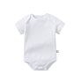 Yiwu 0-24M 100% Organic Cotton Plain Infant Newborn Baby Pink Blue White Unisex Rompers Short Sleeve Jumpsuit
