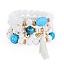 Yiwu Stylish Multi Leaves Glass Beaded Bracelet of Women Ethnic Style Lady's Charm Bracelets Jewelry