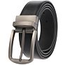 Zk707-3 Zinc Alloy Pin Buckle Genuine Leather Belt for Men