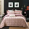 100% Cotton 4 Piece Bedding Set Plaid Checker Pattern Minimalist Style Twin Queen King Size Fitted Sheet Bedding Set