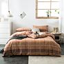 100% Cotton Nude Bedding Sets Bedsheets Fitted Bed Sheet Microfiber Antistatic Fabric Plaid Bed Sheet