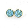 12Mm Druzy Drusy Earrings Resin Cabochon Earrings Gold Stud for Women Men Girl Jewelry Gift