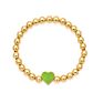 18K Real Gold Plated 6Mm Brass round Beads Personalized Diy Enamel Heart Charm Bracelet for Women Girls