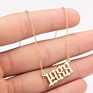 1980- Birth Year Number Stainless Steel Pendant Necklace for Women and Men