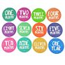20Pcs or 32Pcs round Sticker Baby Month Growth Milestone Sticker Newest Printing Sticker