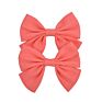 2Pcs/Pair 24 Colors Vintage Linen Fabric Bow Hair Clip Korean Headwear Ponytail Clip Simple Fabric Girl Hair Bows