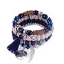 4Pcs/Set Multi-Layer Natural Stone Bead Bracelet Mix Pendant Tassel Bracelet Set for Women